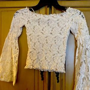 Tan - off the shoulder blouse